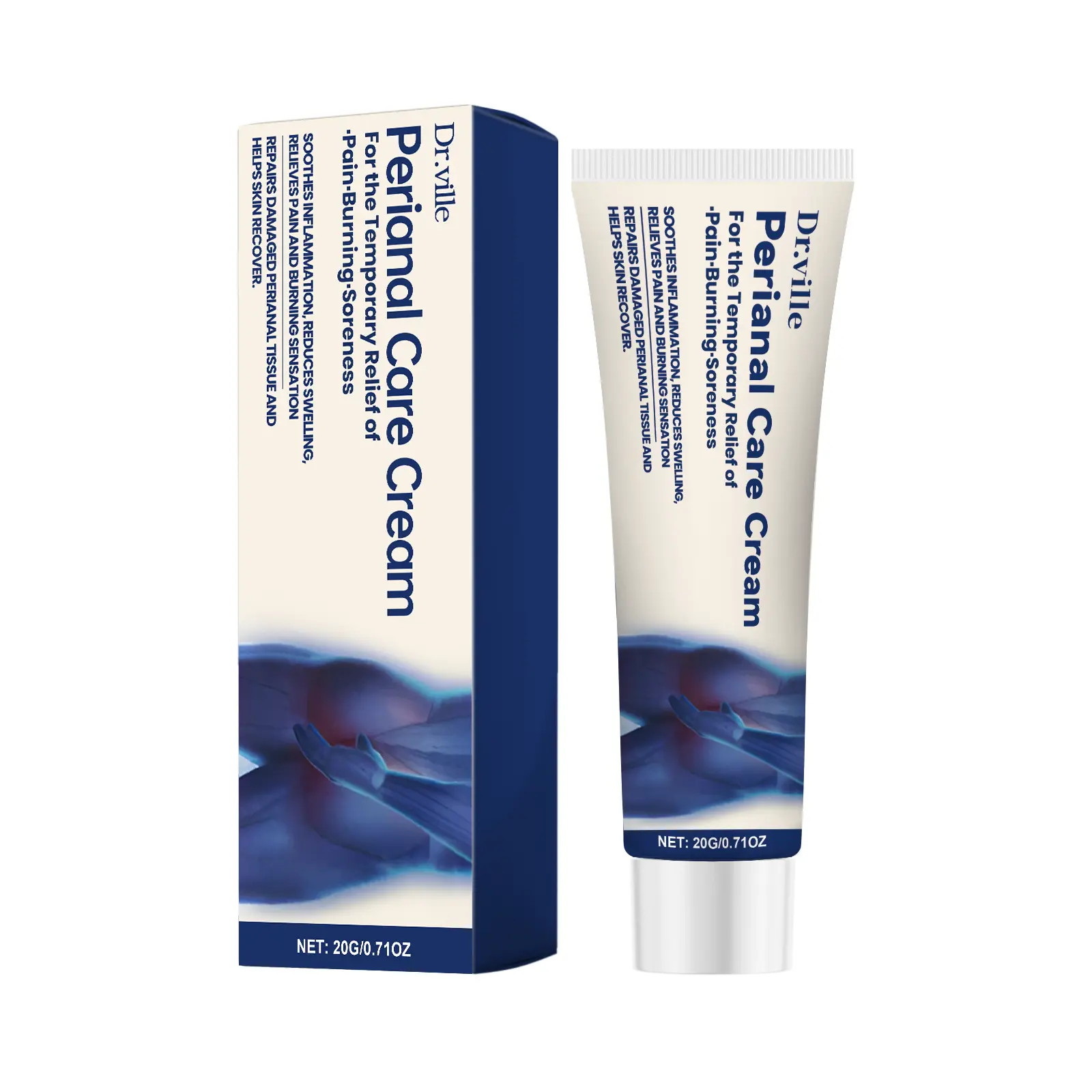 Dr.ville Anal Skin Comfort Cream, Natural Botanical Blend for Gentle Daily Care, Non-Irritating Sensitive Skin Support for Lasting Relief  20g-A