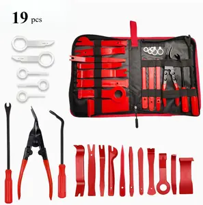 Car Door Panel Audio Removal Tool Set, 19 Pieces — Interior Pry Tools, Clip Pliers, Installation/Removal Tools for Custom Modifications