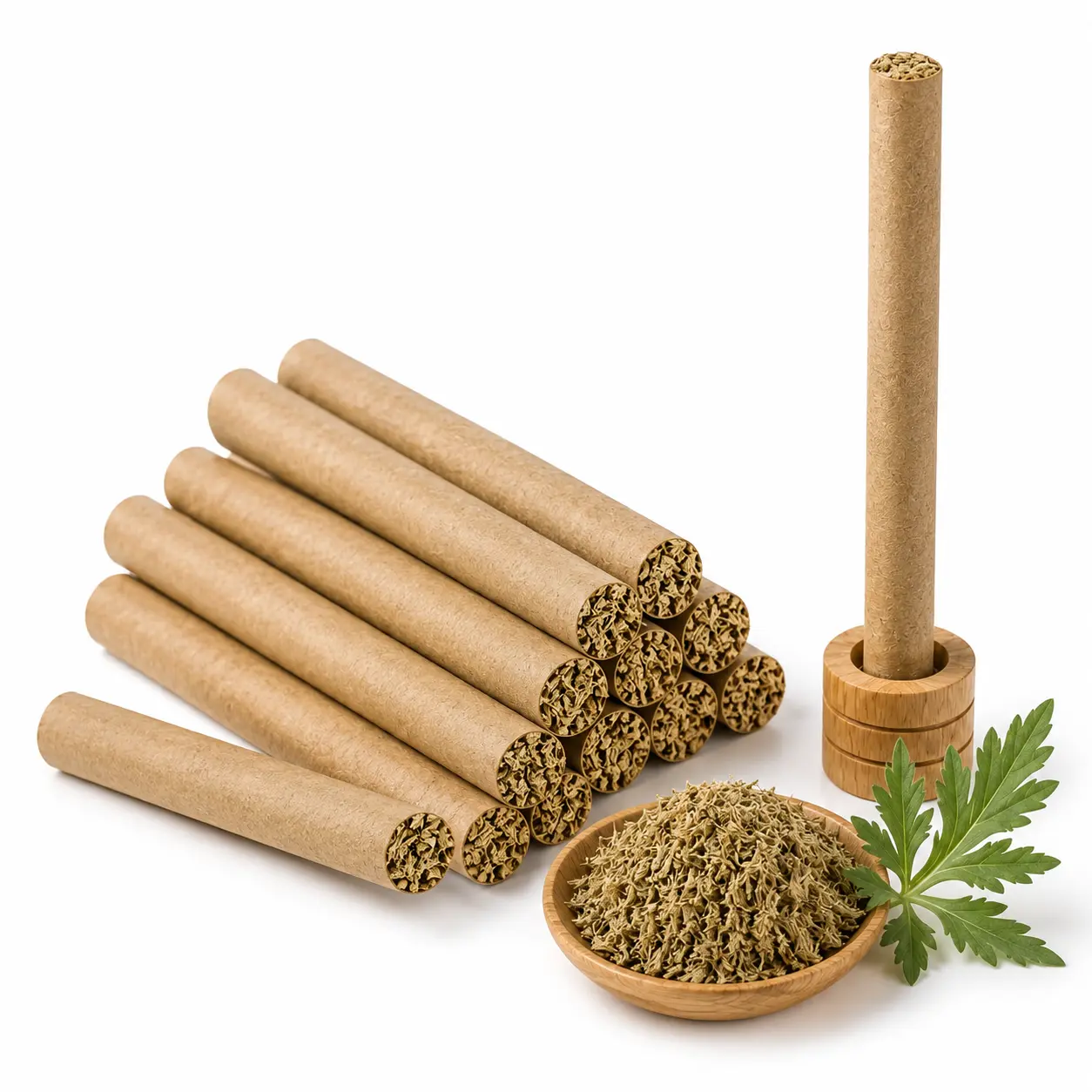 Organic Wild Mugwort Aromatherapy Sticks, Traditional Oriental Herbal Mugwort Incense for Meditation & Self-Cultivation, Natural Mosquito Repellent Incense Sticks, Air Purifying Herbal Sticks for Indoor Home, Yoga Room, Balcony & Outdoor Camping