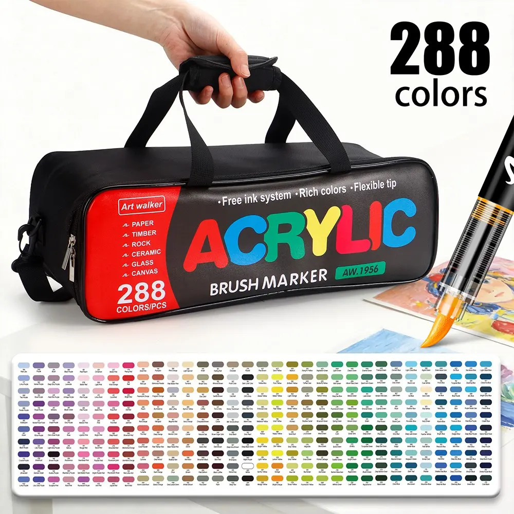 288 Colors Graffiti Paint Pens, Comfortable Grip, Long-Lasting Use, Multiple Color Options, Ideal for DIY, Handmade, Sketching, Professional Art