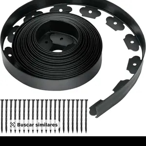 No Dig Landscape Edging Border, 2'' Tall 40FT Garden Edging Kit with 60pcs Anchoring Stakes for Lawn, Gardens and Yards (Black)