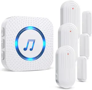 Door Chime, Door Open Contact Sensor Alarm with 500 FT Range,26 Chimes 5 Adjustable Volume for Business/Store/Home/Office When Entering 3 Sensors + 1 Receiver