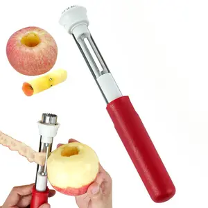 2 in 1 Apple Corer and Peeler, Apple Core Removal Tool, Stainless Steel Fruit Corer, Apple Seed Remover for Cored Apples, Pears, Bell Peppers and Cakes, Kitchen Gadget for Fruit and Vegetable