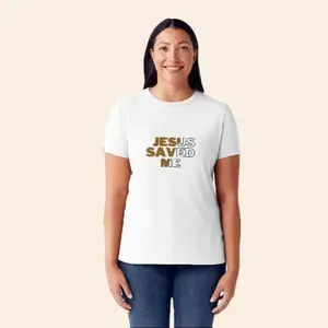 Jesus Saved Me Unisex Cotton T-Shirt in Fall Colors - Inspirational Message, Comfortable Fit