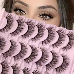 14 Pairs 3D Faux Mink Lashes – Natural Cat Eye Wispy Lashes, Fluffy 15mm Lightweight Eyelash Pack for Daily Makeup & Soft Glam Looks
