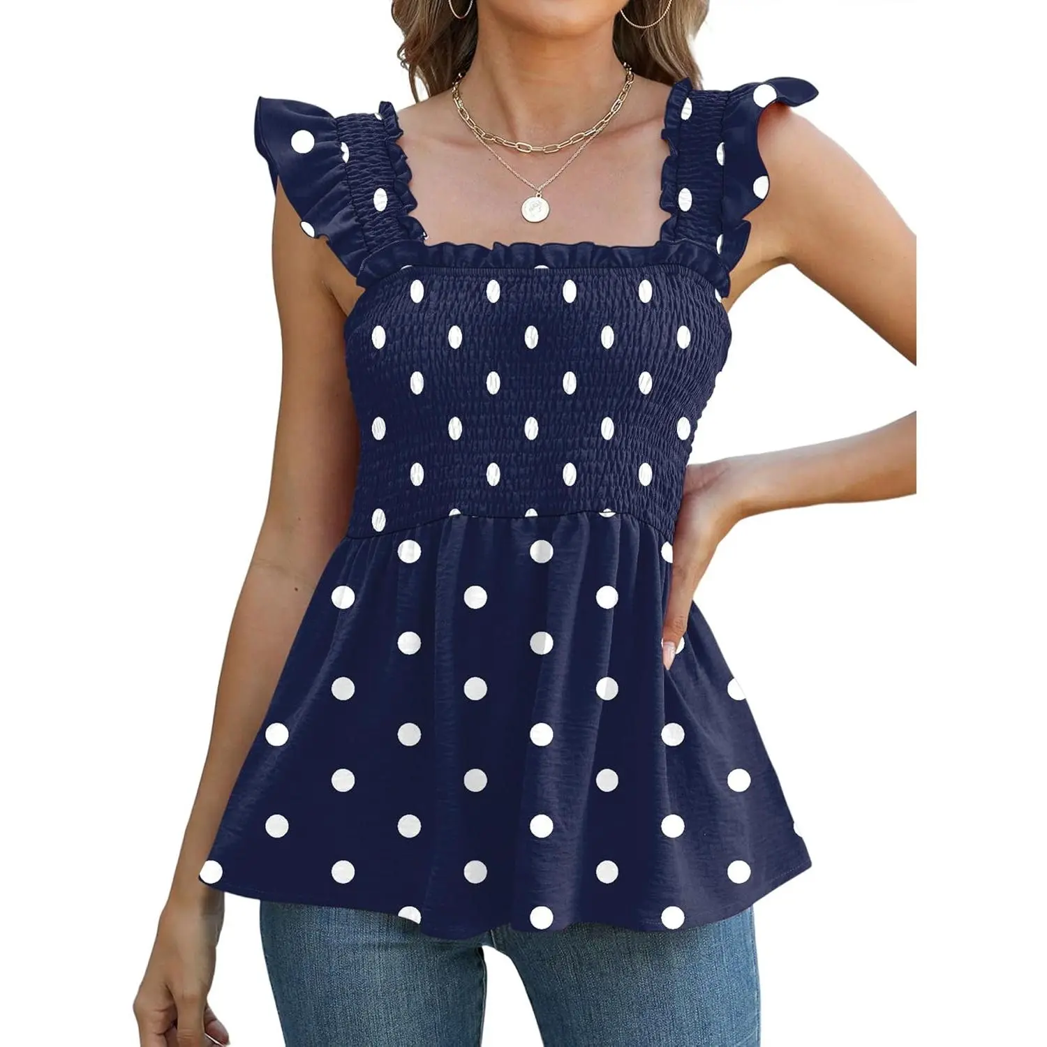 Navy Blue Polka Dots