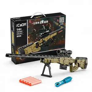 Super Fun 44.5in Rubber Band  High Fidelity Building Block Gun Set 978 Pieces Large Classic Structure Model Toy STEM Playability DIY Assembling Toy tactical  for Ages 12+ Stress Relief Gift for boys and girls