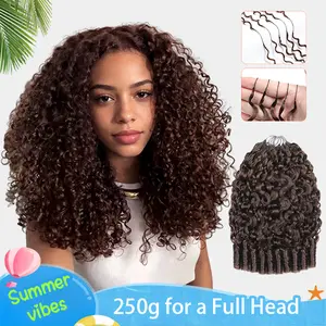 ElNbeauty Crochet Hair Human Hair Extensions 4# 2# Pre-Separated for Miracle Knots Boho Braids Burmese Curly 50g/Pack, 4-5 Packs for Full Head, Multiple Curly & Wave Textures Protective Hairstyles For Black Women Vacation Hair #Summervibes