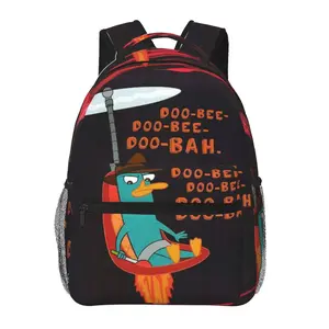 Phineas & Ferb all-over print large-capacity backpack for daily commuting, outdoor hiking, and business; cartoon casual merch laptop daypack school bag; gift for women and men
