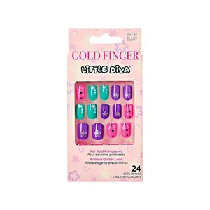 Gold Finger Little Diva Sticker Nails - Funny Face