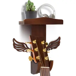 Guitar Wall Mount, Dark Brown Guitar Hanger Wall Mount, Suitable for  Sizes of Electric Guitars, Acoustic Guitars and Ukuleles