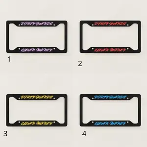 Dirty Hands Clean Money Custom Aluminum License Plate frame, Personalized Vanity Tag, Blank Aluminum Plate frame, 12.3×6.5 License Plate frame 4 Pre-Drilled Holes