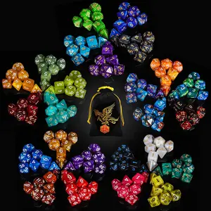 DND Dice Sets - 25 X 7 Polyhedral Dice (175pcs) with a Large Drawstring Pouches Great for Dungeons and Dragons, Role Playing Table Game. Lightweight springtok tabletop gift Numbered