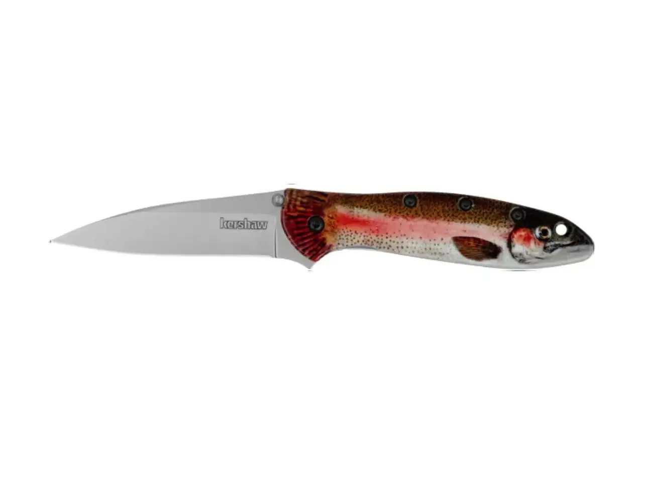 USA Made Kershaw Leek Rainbow Trout Assisted Opening Camp Knife 14C28N Great EDC