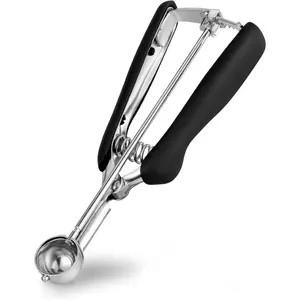 Extra Small 1 tsp Cookie Scoop, Professional 25mm Stainless Steel Tiny Ice Cream Scoop, Melon Baller Scoop with Soft Grip, Quick Trigger Release