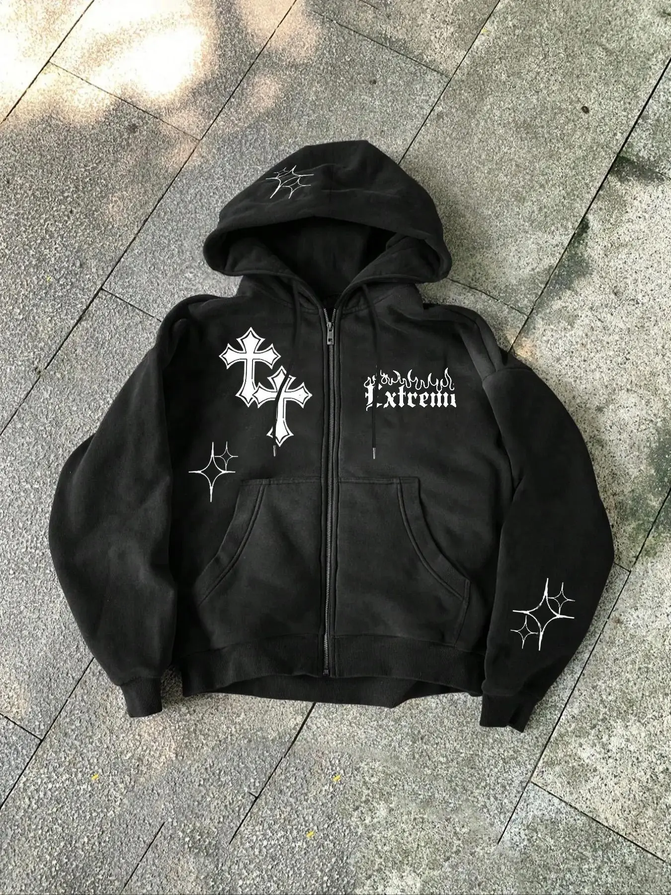 cross zip hoodie - TikTok Shop