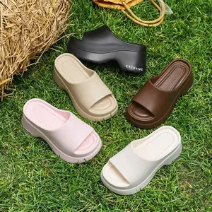 Elegant Platform Slippers Shoes for Women 2026 New Light Weight Soft Casual Outdoor Slippers Shoes