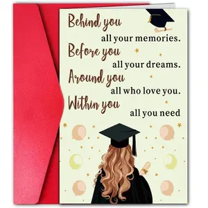 Graduation Greeting Card, Creative Graduation Card with Envelope, Graduation Gift for Friend, Teacher and Classmate, Graduation Season