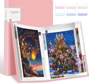 A3  Painting Storage Book, 60 Views Art Portfolio Presentations Folder with 30 Pages Protectors, 17.3x12.8in