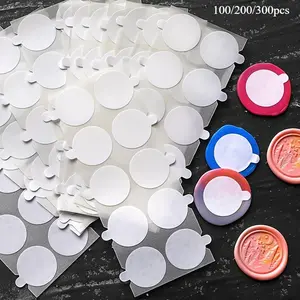 100/200/300pcs Premium Double-Sided Adhesive Dots - Ultimate Wax Seal Stamp Kit, 1 Inch Reusable Stickers for Fire Paint Seal Art, Craft Envelope Sealing, Adding Vintage Elegance to Your DIY Projects