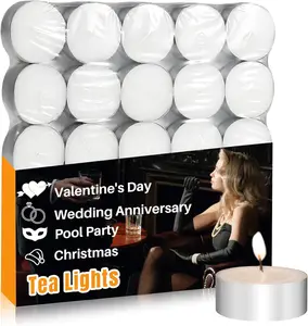 Tealight Candles - Tea Lights Candles Unscented Tea Tree Lights Mini Votive with Cotton Wick for Decorating Home,Pool,Shabbat,Wedding,Emergencies,Christmas,Halloween,Parties, Spas MAQIHAN