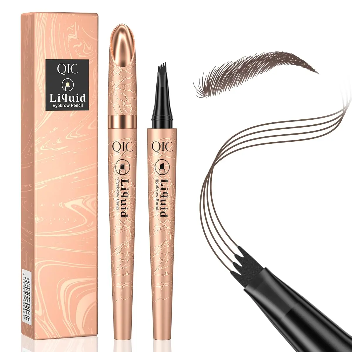QIC Magic 4-Tip Eyebrow Pencil, Upgraded3D Long-Lasting, Waterproof, MicrobladingEye brow Pencil, Eyebrowtint, CreatingNatural Looking Brows, Brow Makeup ToolFlawless Cosmetic For Women Daily Use andGift