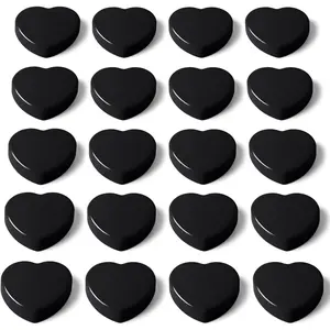 20pcs Fridge Magnets - Heart Heavy Duty Refrigerator Magnets for Whiteboard, Kitchen, School & Office - Cute Strong Small Magnets, Decorative Mini Magnet for Home, Locker & Classroom (Black)