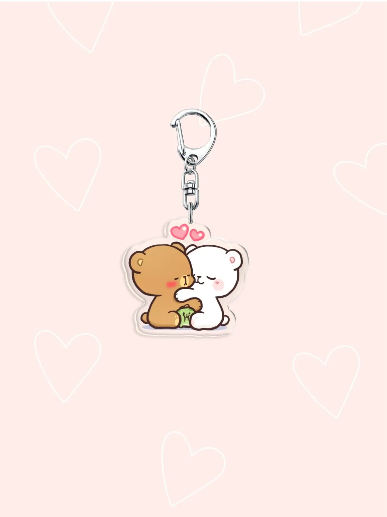 cartoon Dudu Bubu Keychain Kawaii Super Cute Couple Bear Panda Acrylic Keychains Keychain Collectibles Goth Y2k For Accessories Bag Pendant Keychain Jewelry Valentines Car Accessories Bag Charm Fan Love Gifts Valentine's Day