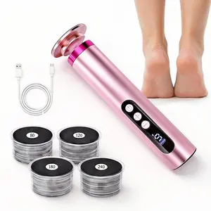 Professional Electric Foot File Scrubber with 40 Replacement Discs - Premium Aluminum Body Callus Remover for Dry Feet, 2000mAh Fast Charge & 9-Speed Digital Control Pedicure Care System Nail Care