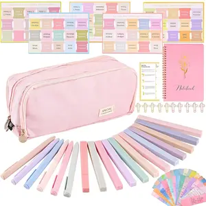65PCS Bible Journaling Kit, Study Supplies with 18 No Bleed Highlighters & Pens, 30 Index Tabs, Notebook, Pencil Case, Annotation Kit for Women, Christian Gifts