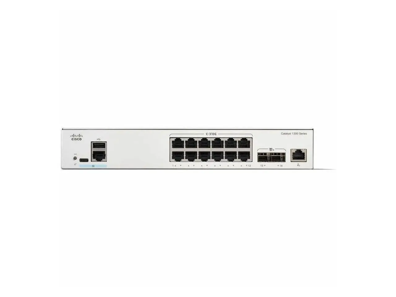 Cisco Catalyst C1300, 12 x 10 Gigabit copper ports, 2 x 10 Gigabit SFP+, 1 x GE management port, Rack-mountable | C1300-12XT-2X