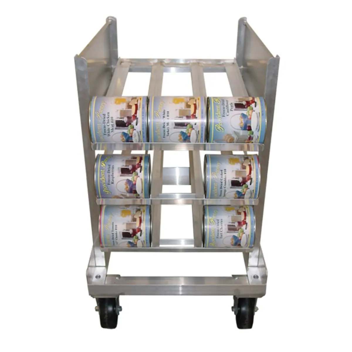 212 MAIN Stainless Steel Mobile Half-Size Can Racks - Heavy-Duty with Wheels, 40x25x36in Home Supplies Kitchen Storage Organiser for Canned Goods