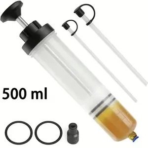 500ml Automotive Fluid Extractor, for Car Engine Brake System, Manual Car Oil Extractor Pump, Vacuum Suction Quick Absorption Fuel & Fluid Dosing Device