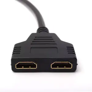 Gold-Plated 2-in-1 HDMI Splitter Adapter – 1080P HD 1x2 Converter