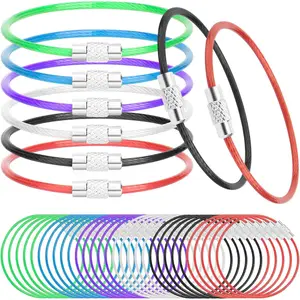 30 Pack Key Ring Wire Keychain Cable Large Key Rings 6 Inch Key Chain for Hanging Luggage Tags, Key Tags and Tag Keepers