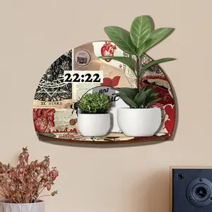 1pc Wooden Vinyl Record Wall Decor, 22:22 Collage Album Posters Wall Storage Rack, Grunge Record Decor for Bedroom Dorm, Music Lover Gift, Vinyl Decor Home Art Display Decoration