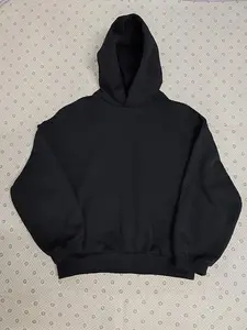 24 New Style Fleece Black Colorway Oversized Pullover Hoodie Heavyweight Unisex CozyStreetwear Cropped Fit Sweatshirts