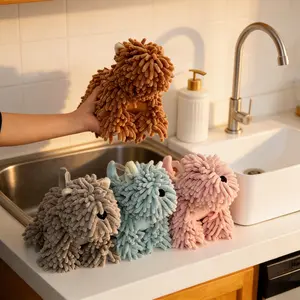 Cute Puppy-Shaped Wall Hanging – Soft Chenille Fabric, Cartoon Design, Perfect for Home Decor & Kids' Rooms