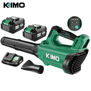 KIMO 20V Cordless Leaf Blower 750CFM 220MPH Brushless Motor | 4 Speeds Turbo Mode | 2×4.0Ah Batteries & Charger | 3 Extended Tubes | Battery Powered Blower for Lawn Care Patio & Wet Leaves Cleaning