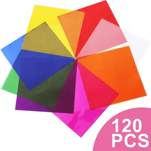 120 Sheets Mixed Color Transparent Film Paper, Perfect for DIY Crafts, Gift Wrapping, Gift Wrapping Supplies, Party Decorations, and More
