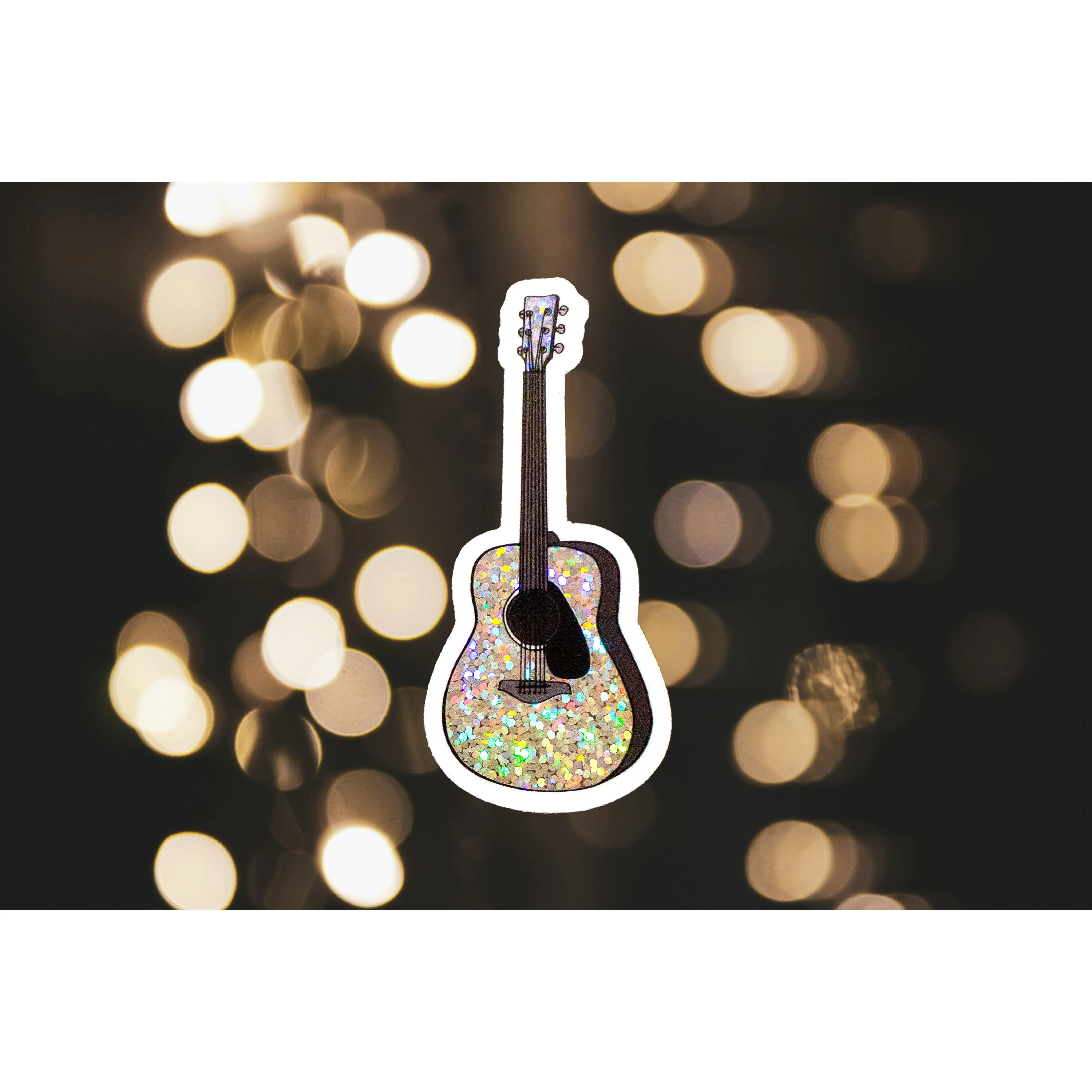 Glitter Guitar Sticker