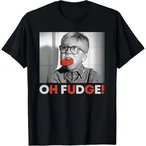 Christmas Story "Oh Fudge" T-Shirt | 100% Cotton, Movie Quote, Retro Print | Xmas Movie Nights/Fans | Soft, Durable, Nostalgic