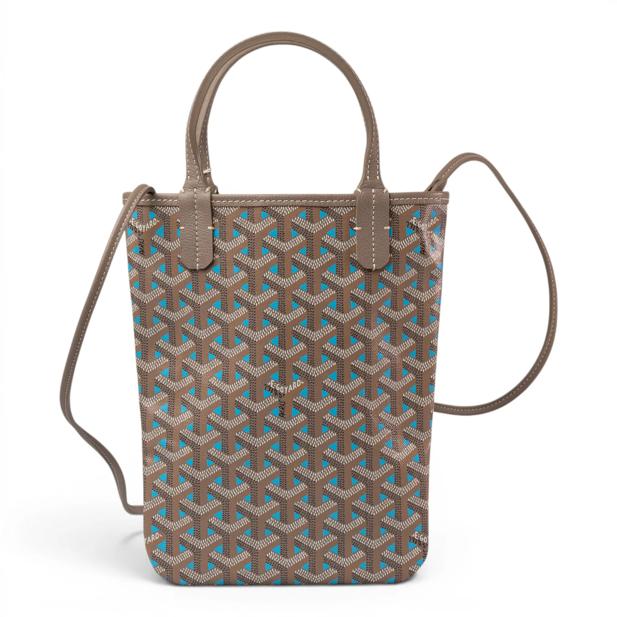 Pre-owned Goyard Goyardine tote bags Poitiers Blue Grey R25063427