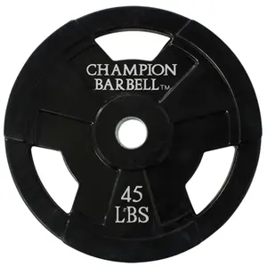 Champion Barbell 45 lbs Olympic Rubber Coated Grip Plate Champion Barbell 45 lbs Olympic Rubber Coated Grip Plate