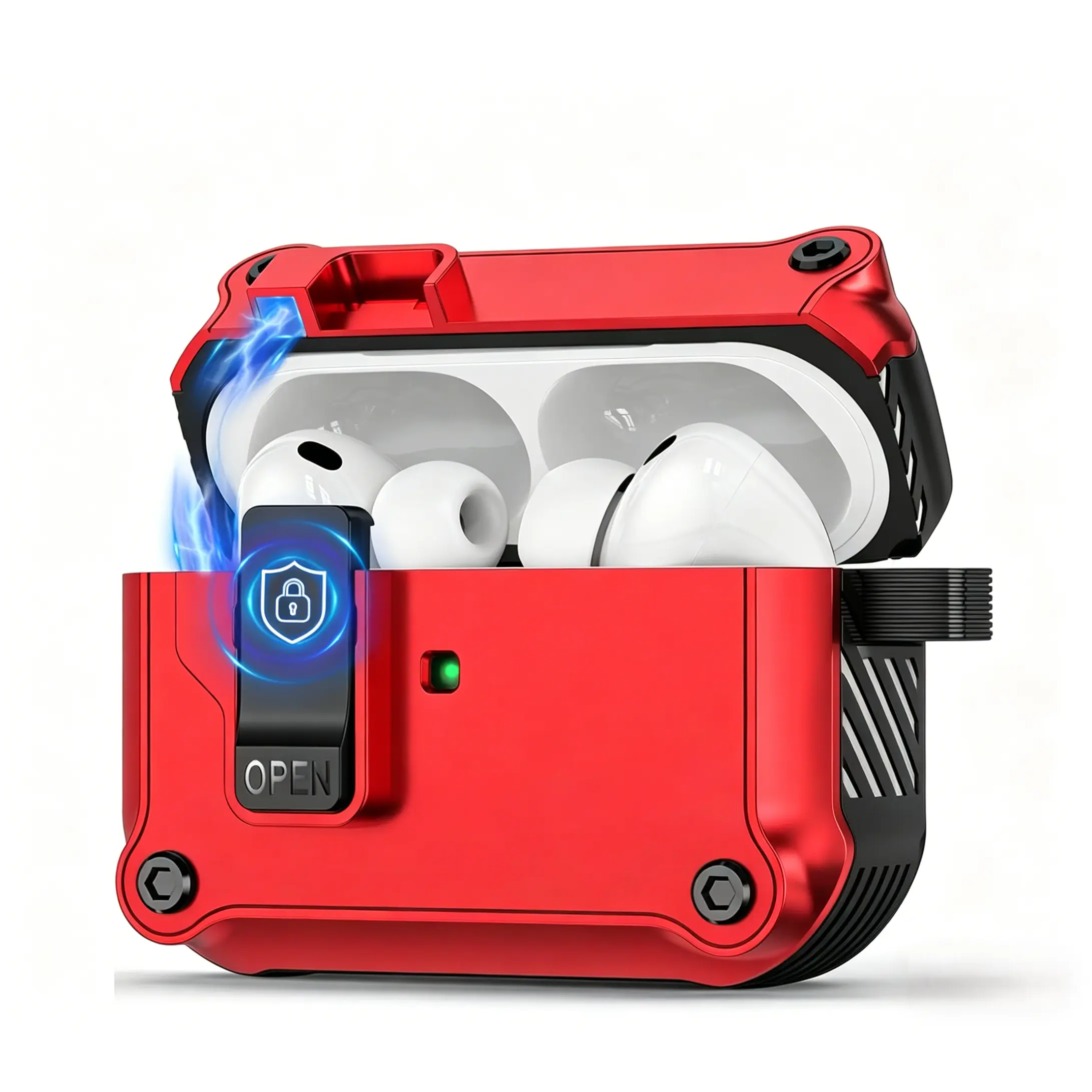 Magnetic Case for AirPods Pro 3, Pro 2, Pro, Air Pods 4/3/2/1 Automatic Lock Shockproof Cover Compatible with Magsafe, Lanyard, Portable Black Headphone Bag Audio Protection#SummerVibes Earbuds