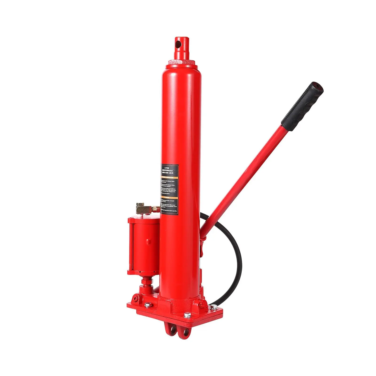 [Football Fan SeasonDeal] 8-Ton Air Hydraulic Long Ram Jack - Heavy Duty Engine Hoist Cylinder with Air Pump & Clevis Base, 17600 LB Capacity, Engine Lifts for Shop Cranes, Garage Cranes