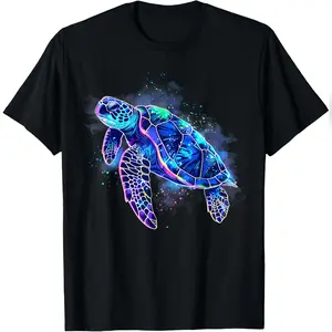 Sea Turtle Sea Ocean Animal Turtle Lover Artwork Motif T-Shirt Relaxed Fit Cotton T-Shirt