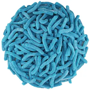 BLUE RASPBERRY SOUR GUMMY WORMS 2 POUNDS BAG Sweet Snack