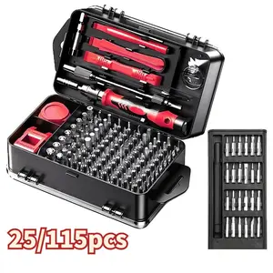 Multi-Purpose Precision Screwdriver Set, Includes Triangle Star Cross Flat Head Tools, 115 & 25 Tool Options, for Electronics, Phones, Laptops, DIY Office Repair Kit Multifunctional Screwdriver