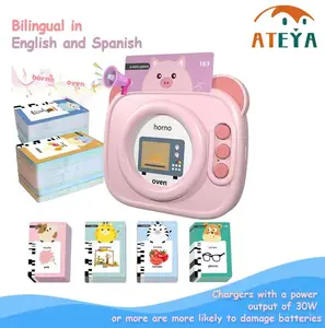 Bilingual English & Spanish ATEYA Talking Flash Cards for Kids - 560 Bilingual (Eng/Span) + 224 English Sight Words, Montessori Educational Sensory Learning Gift